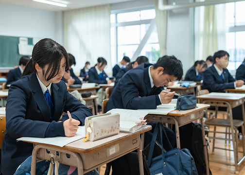 教室で学習する生徒